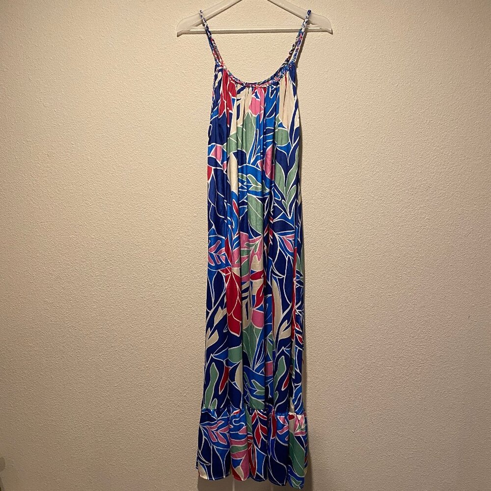 True Destinations XL Tropical Mumu Dress Spaghetti Strap‎ Resort Wear